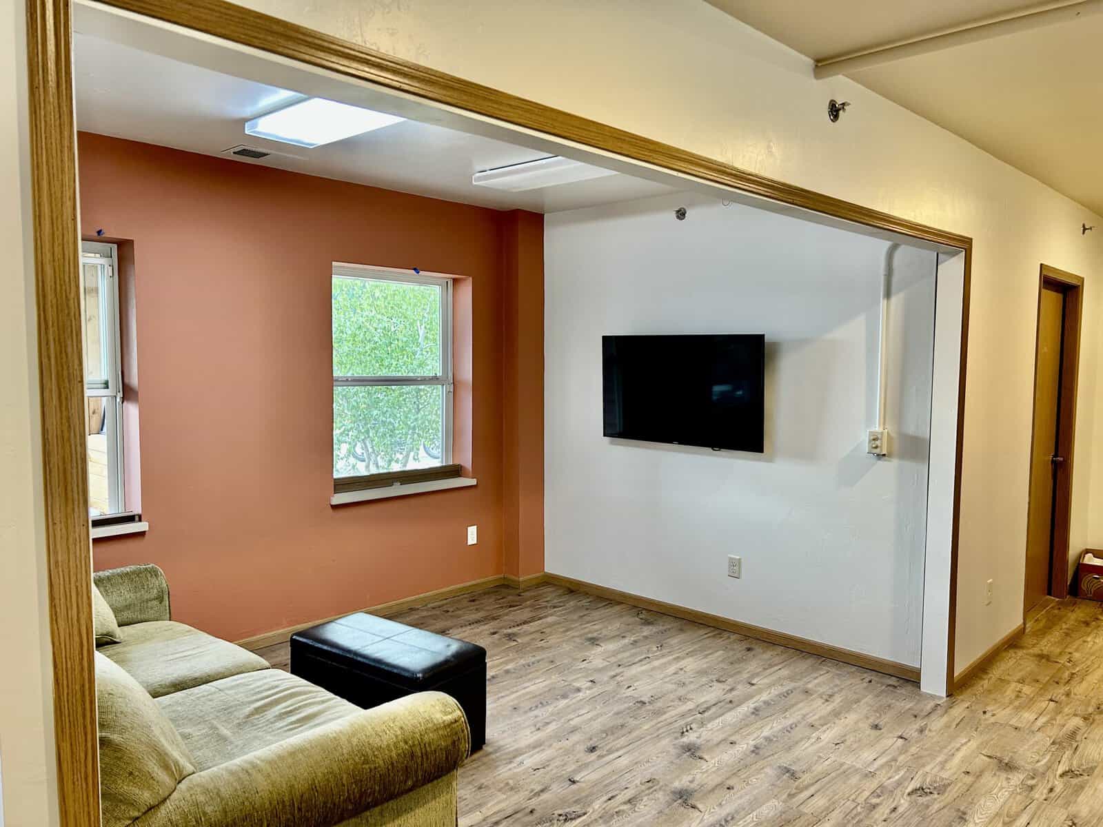 A small lounge in the center