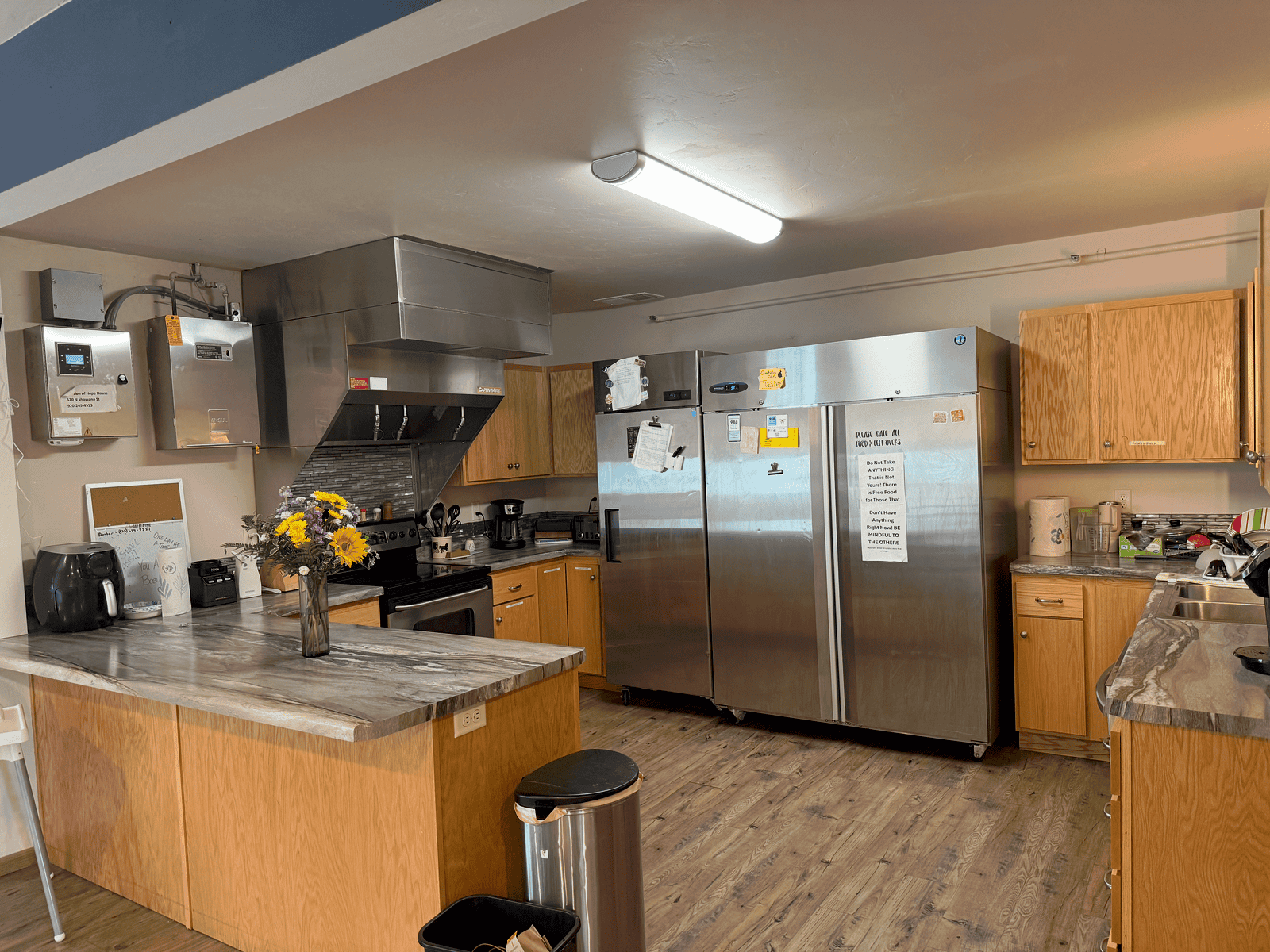 Commercial kitchen in the center